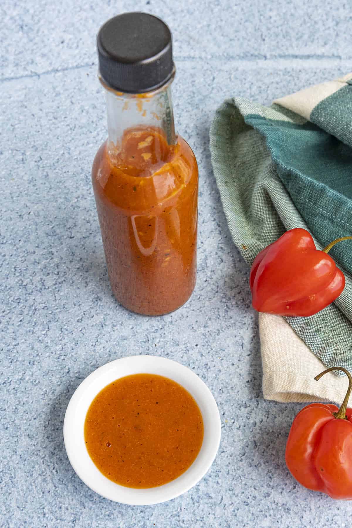 Habanero Hot Sauce, ready to serve