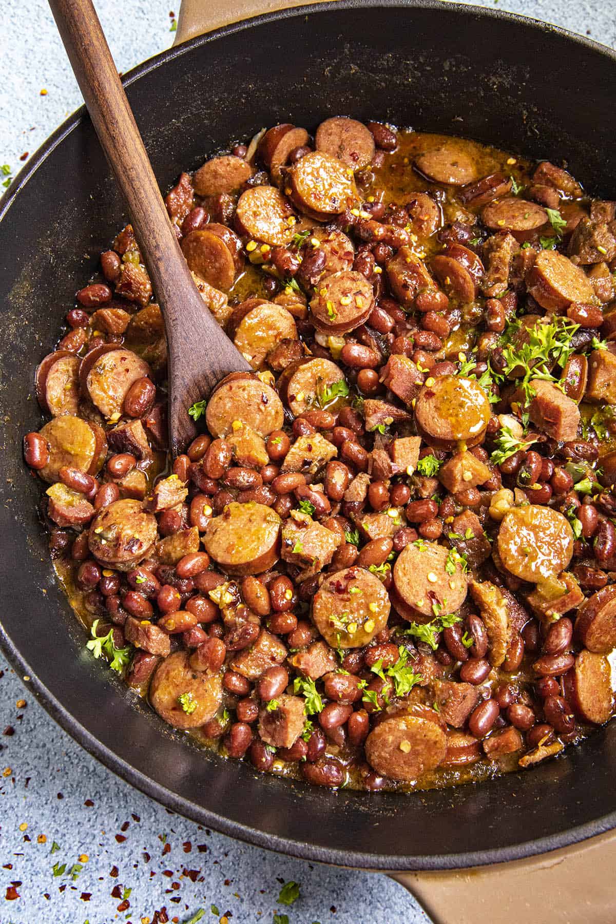 Red Beans and Rice in a pot