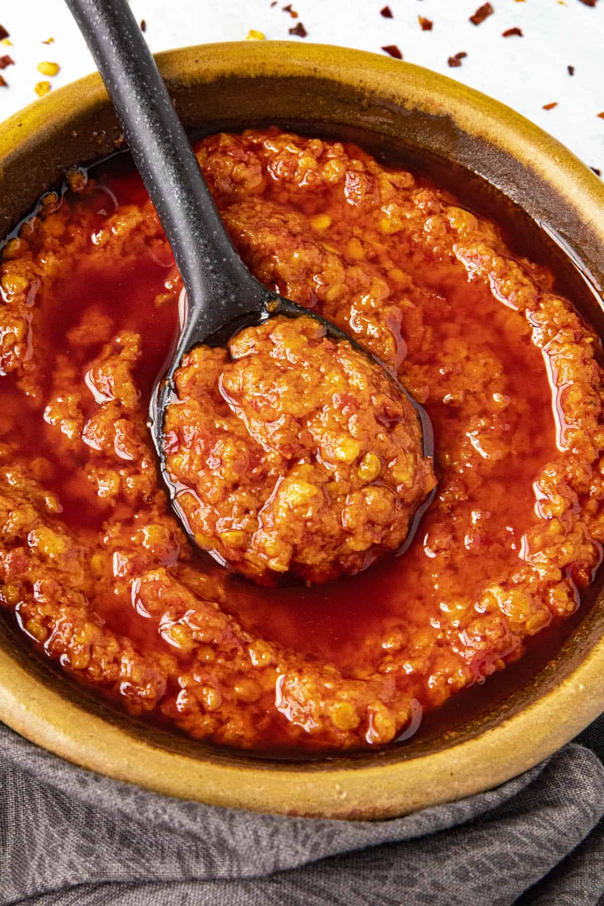 Calabrian Chili Paste on a spoon