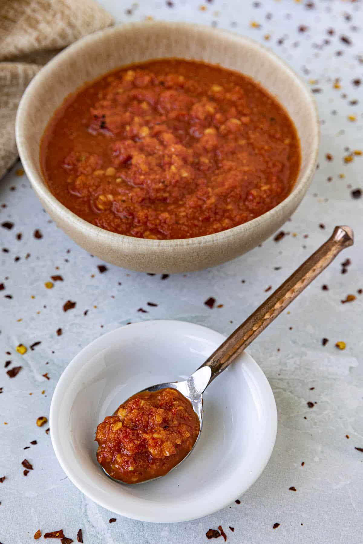 Homemade Chili Garlic Sauce ready to serve