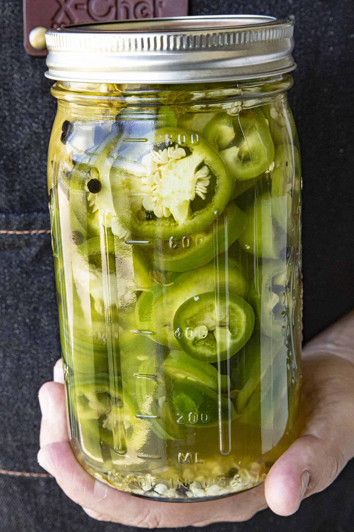 Pickled Jalapenos in a jar