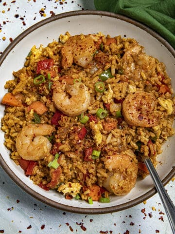 Shrimp Fried Rice in a bowl