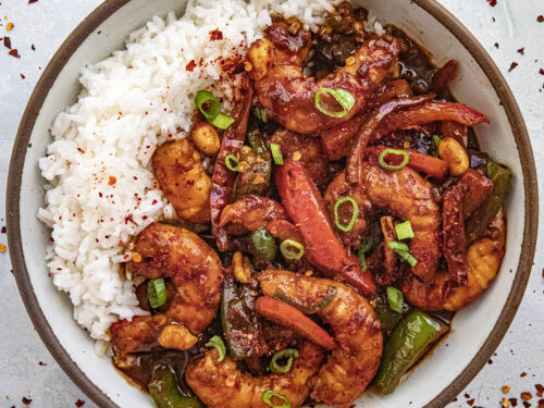 Kung-Pao Jumbo Shrimp Stir-Fry Recipe