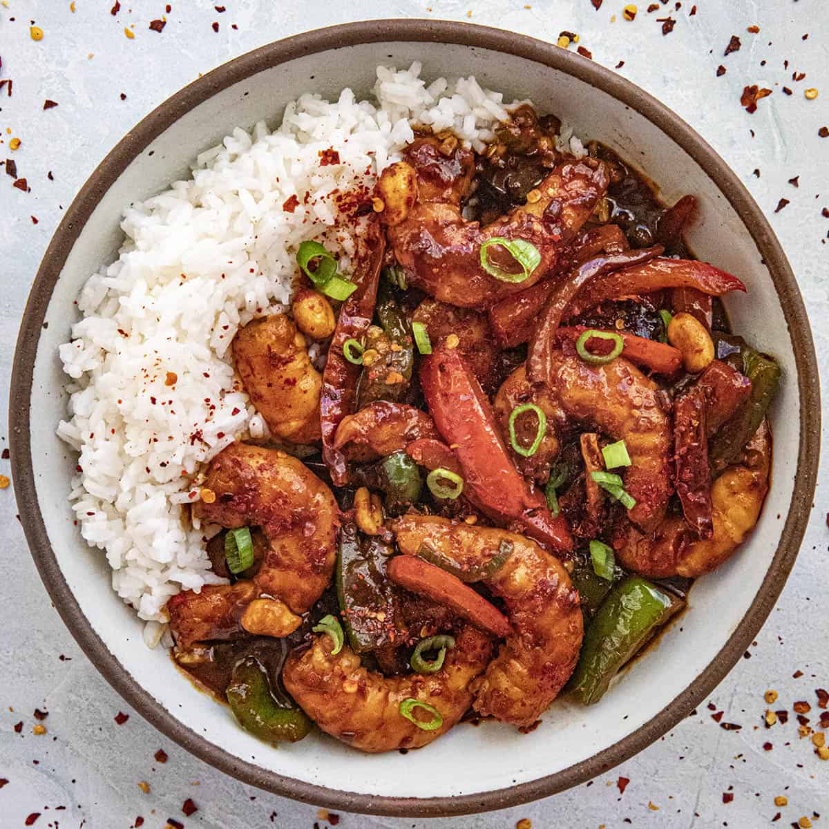 Kung-Pao Jumbo Shrimp Stir-Fry Recipe