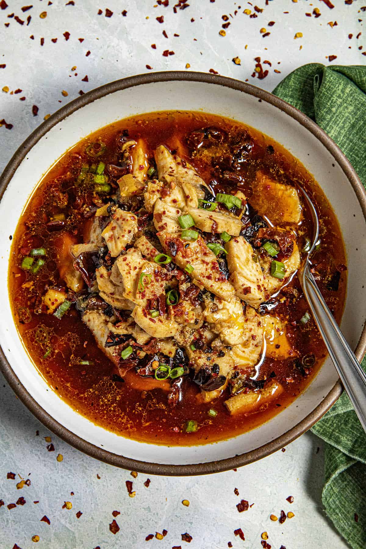 Shuizhu Yu Recipe (Sichuan Boiled Fish in a Seething Sea of Chilies)