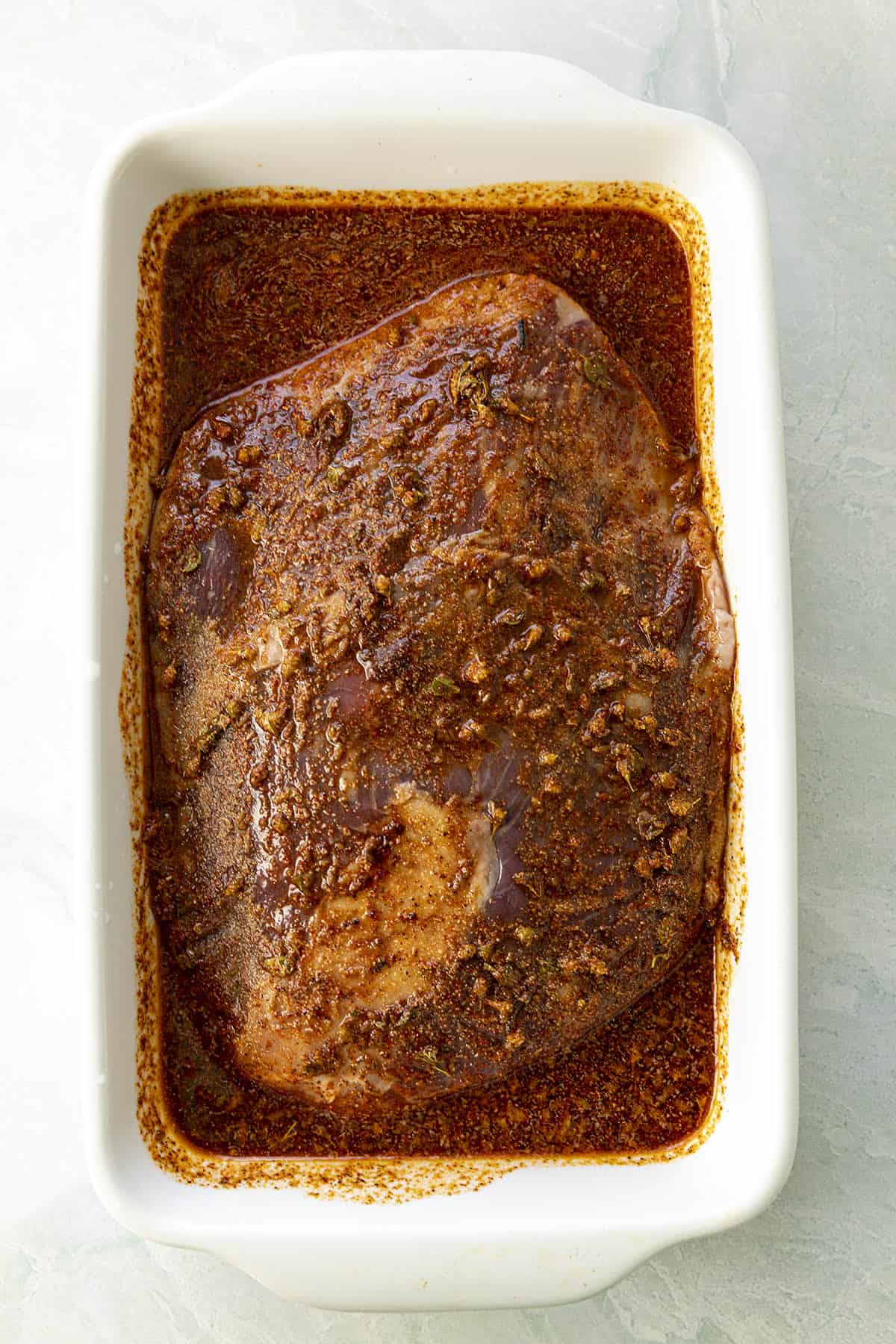 Marinating the flank steak