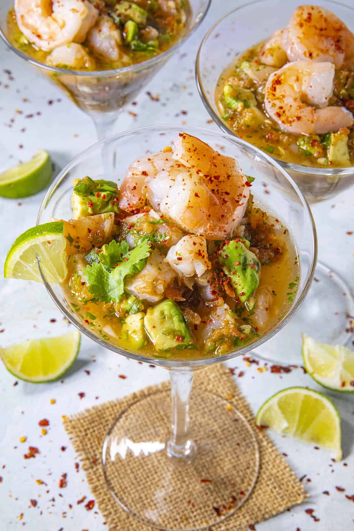 Mexican Shrimp Cocktail in a glass