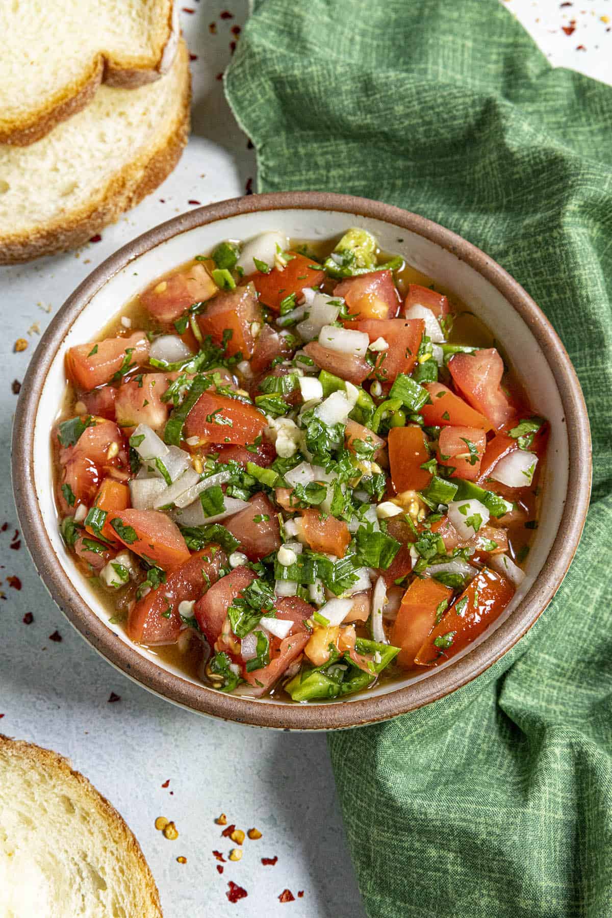 Pebre in a bowl, ready to serve