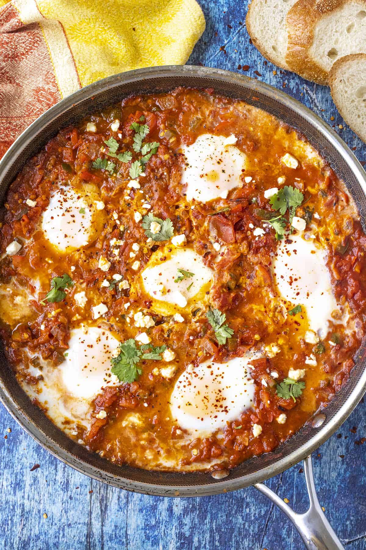 Shakshuka served in a big pan