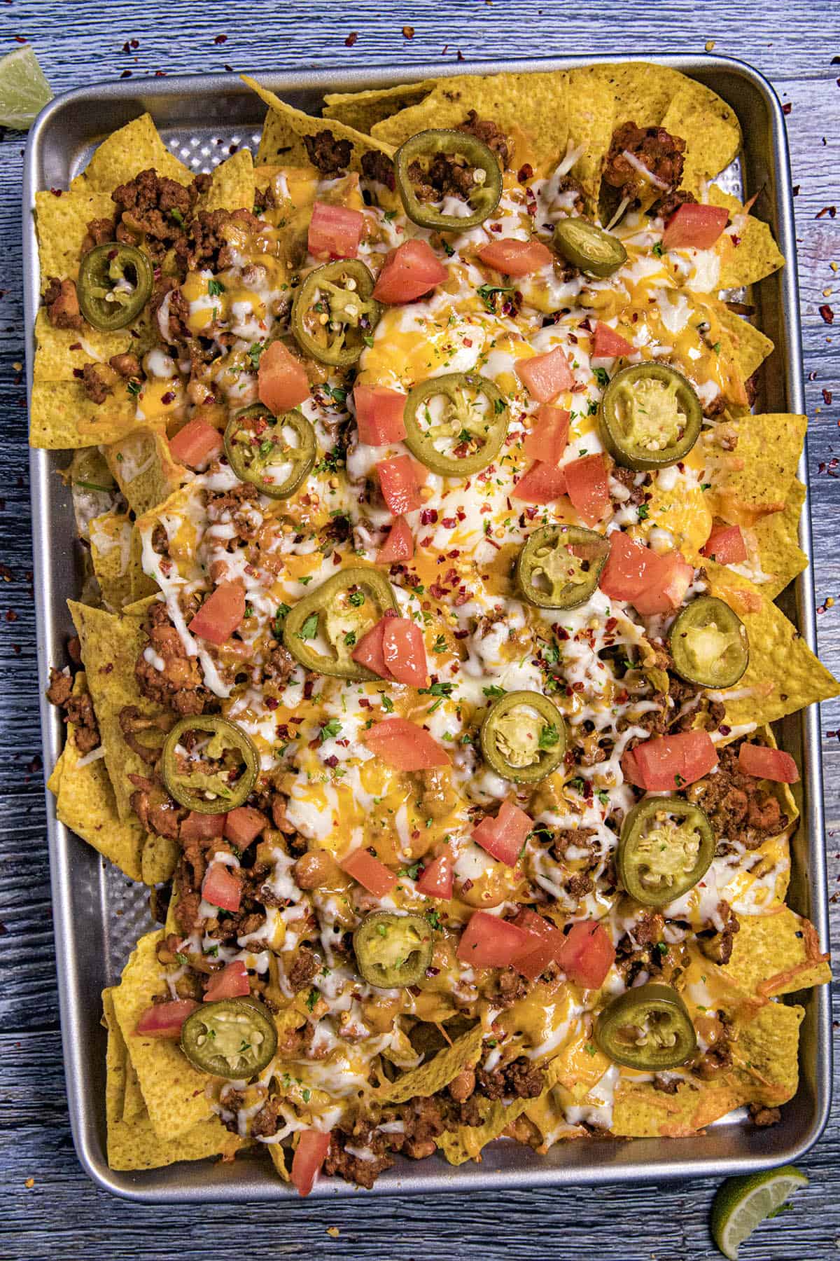 Nachos on a sheet pan