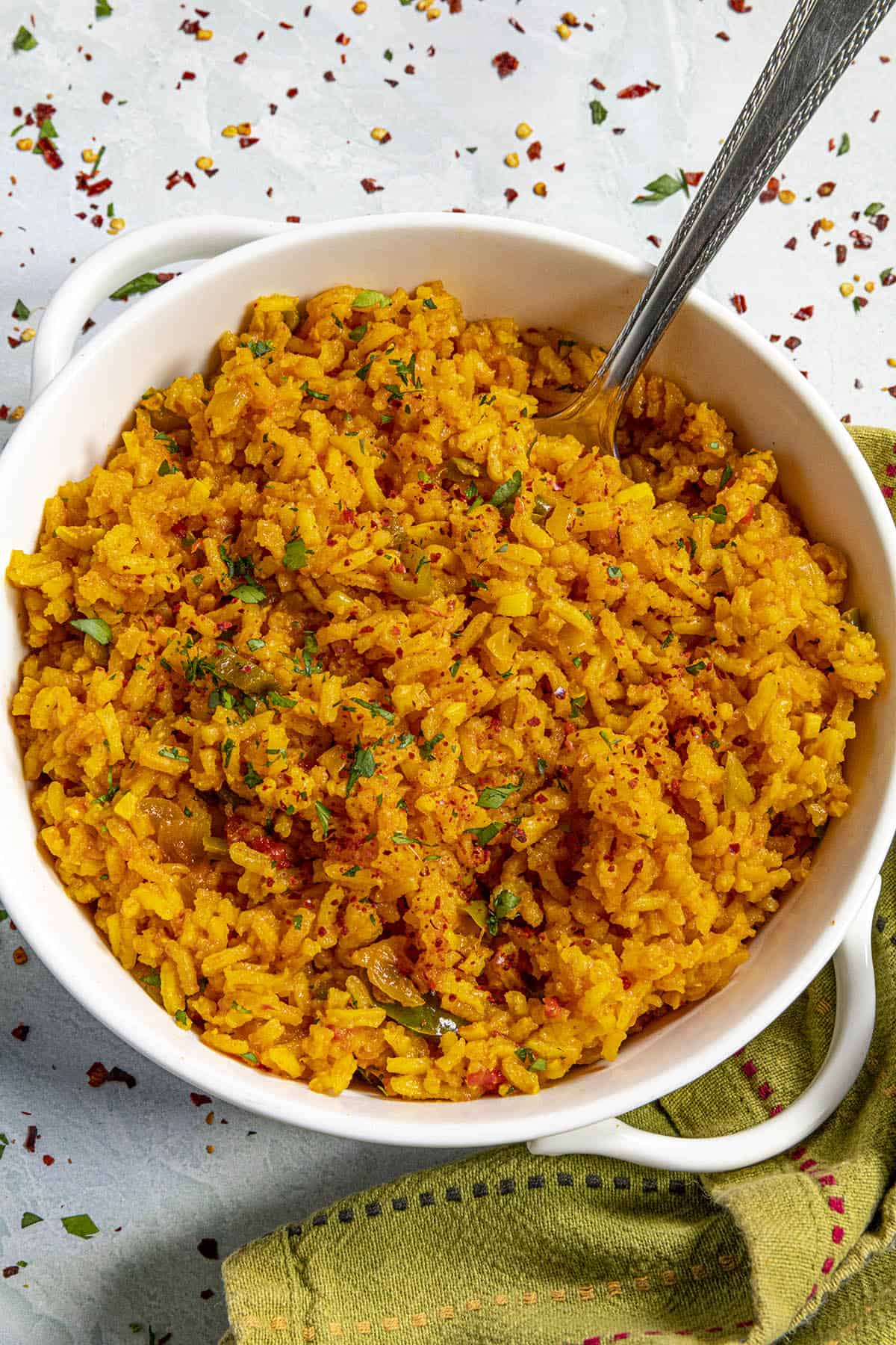 Yellow Rice in a serving bowl