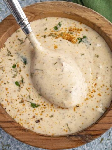 A large spoon of Tartar Sauce