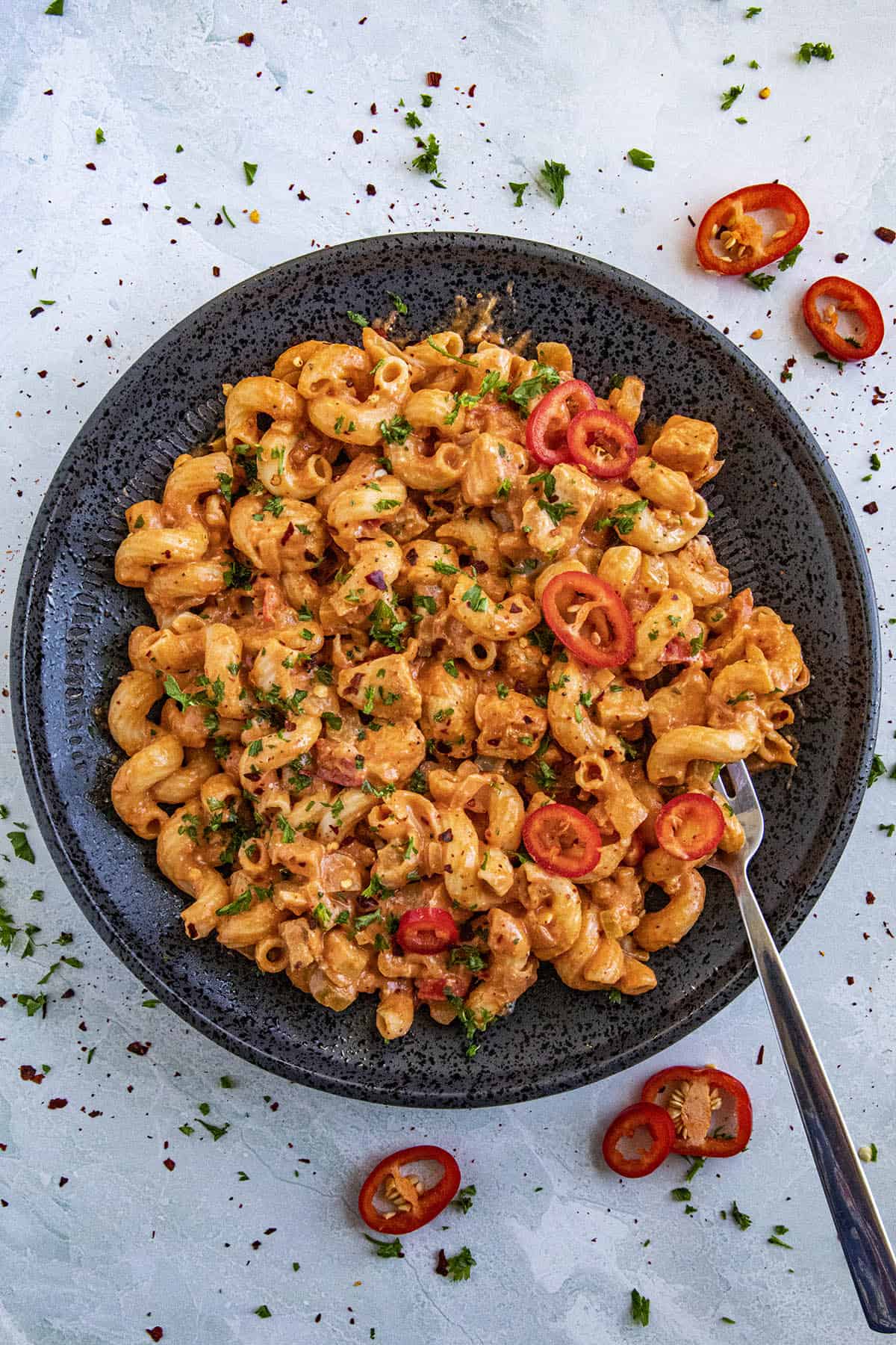 A plateful of Creamy Cajun Chicken Pasta