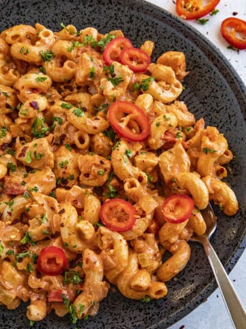 Creamy Cajun Chicken Pasta on a plate, ready to serve