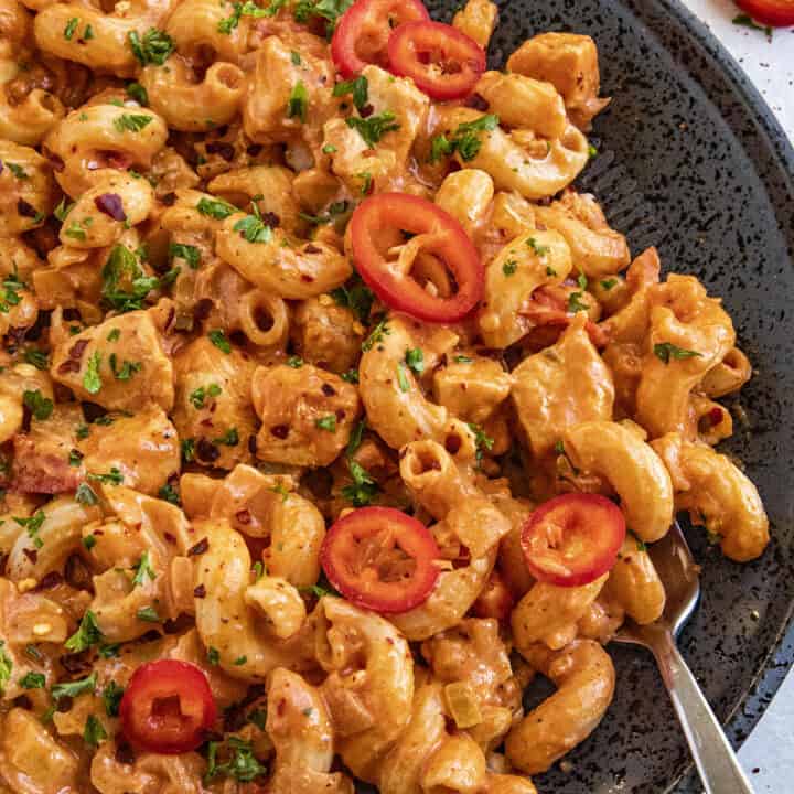 Creamy Cajun Chicken Pasta on a plate, ready to serve