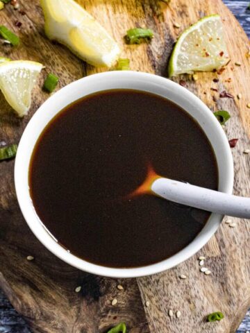 Homemade Ponzu Sauce in a bowl, ready to serve