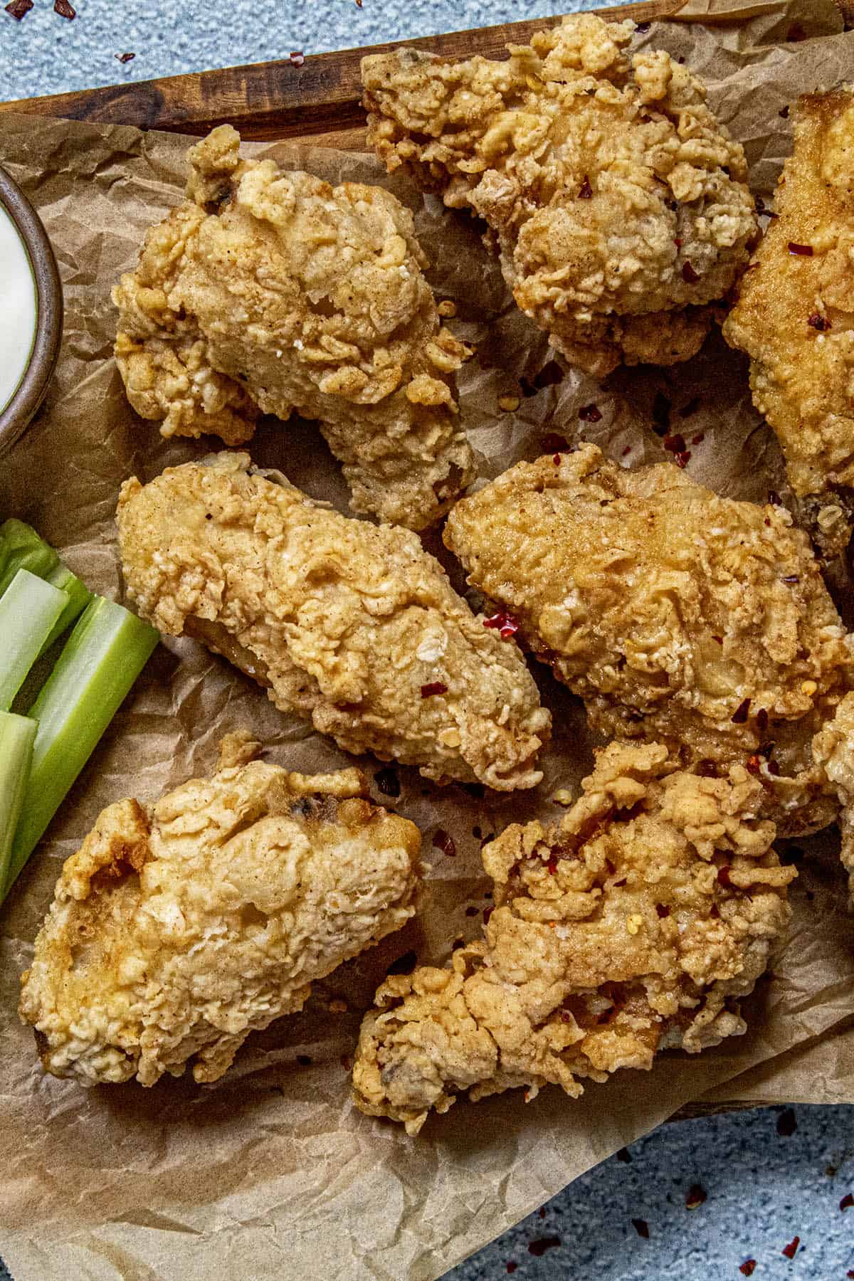 Fried Chicken Wings on a platter