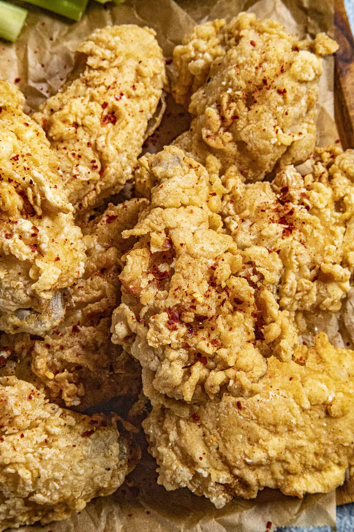 A platter filled with Fried Chicken Wings