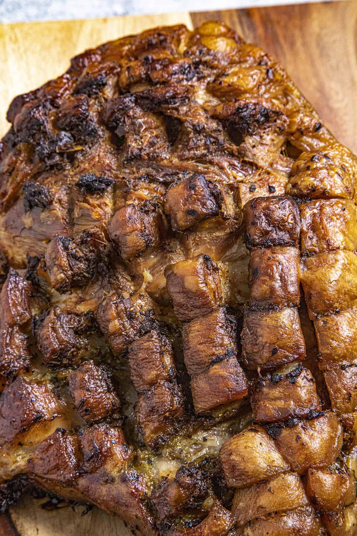 Crispy pork skin, ready to be enjoyed