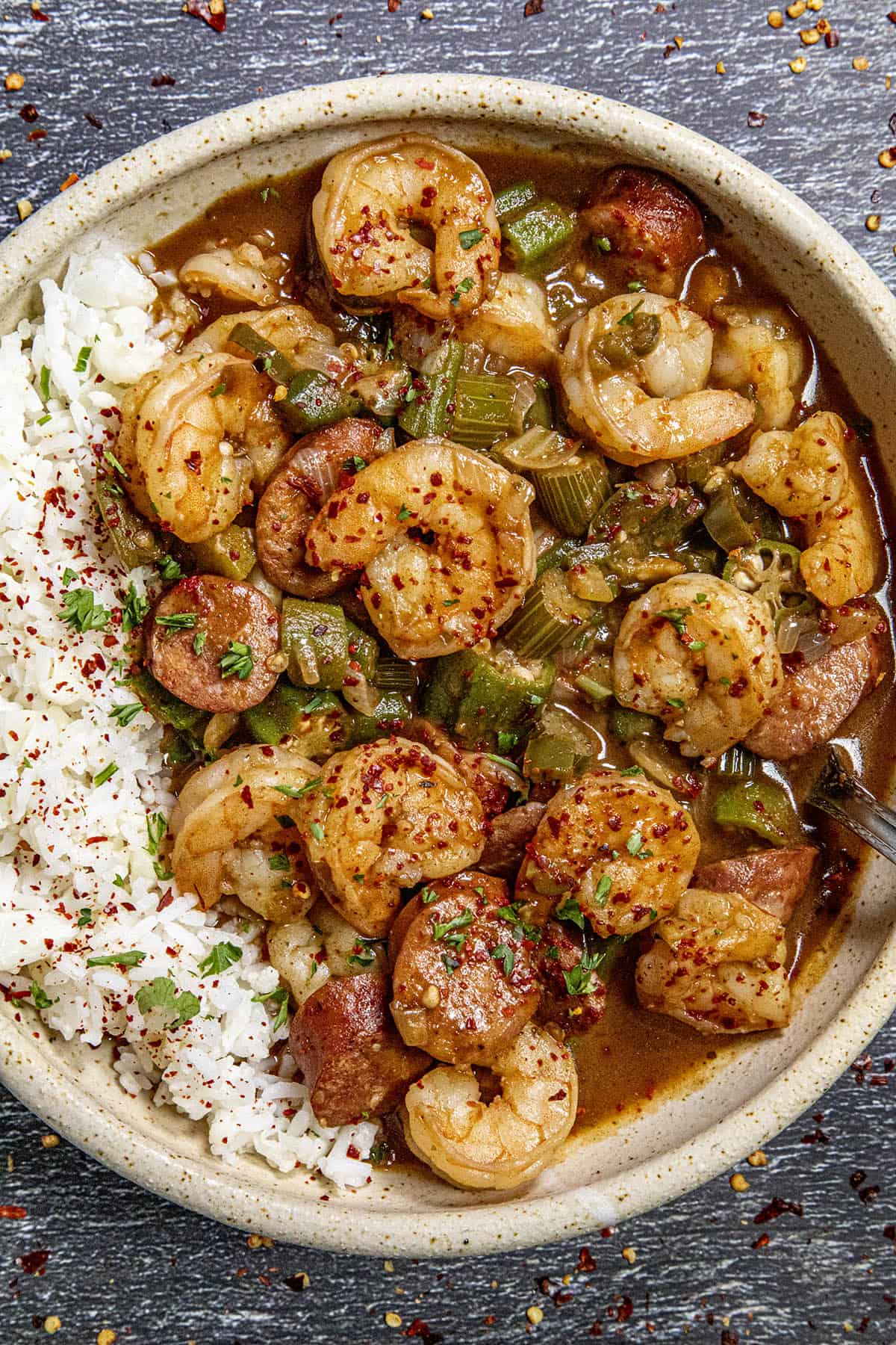 Shrimp Gumbo in a bowl