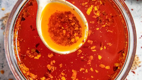 Premium Photo  Making fresh chili oil