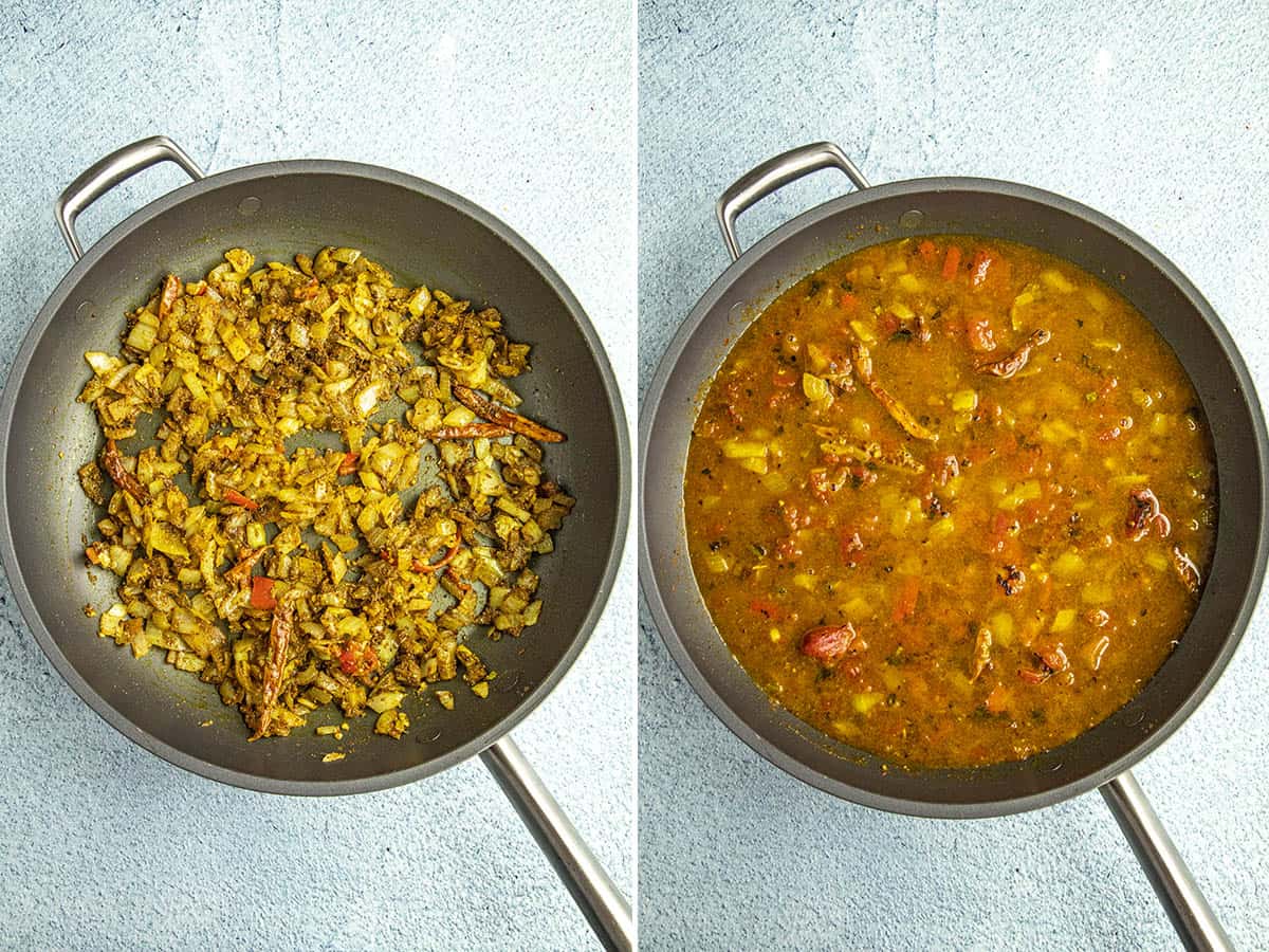 Making Curried Meatballs sauce