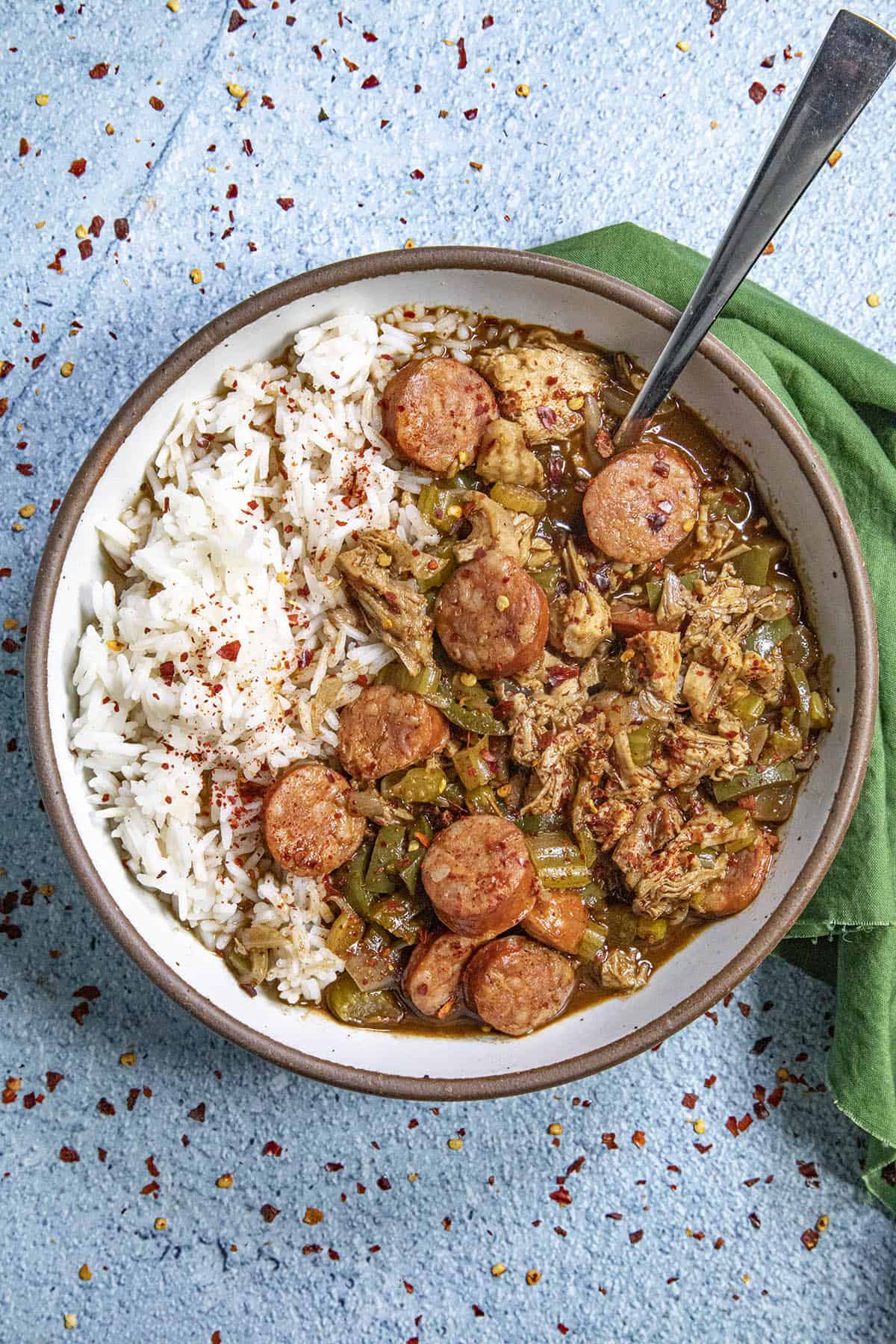 Turkey Gumbo served with steamed rice