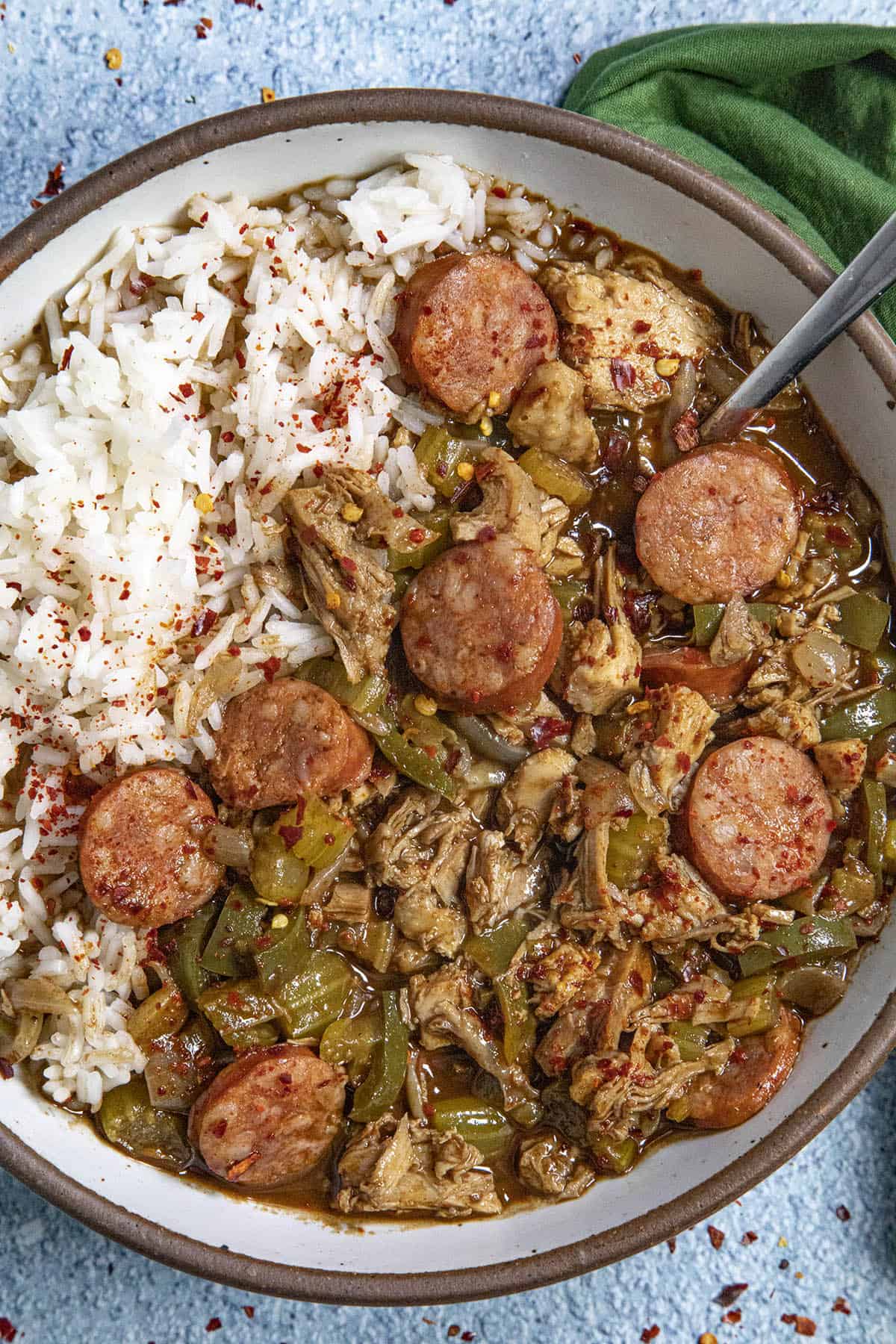 Homemade Turkey Gumbo in a bowl