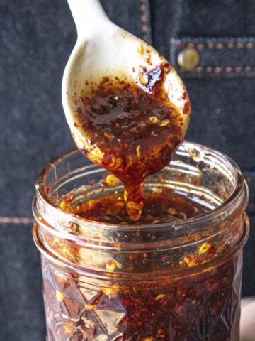 Hot honey with lots of chili flakes