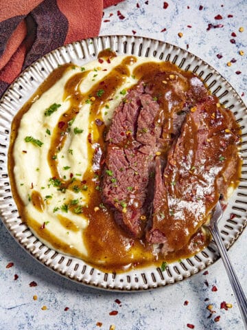 Corned Beef Recipe with Guinness Gravy and Mashed Potatoes