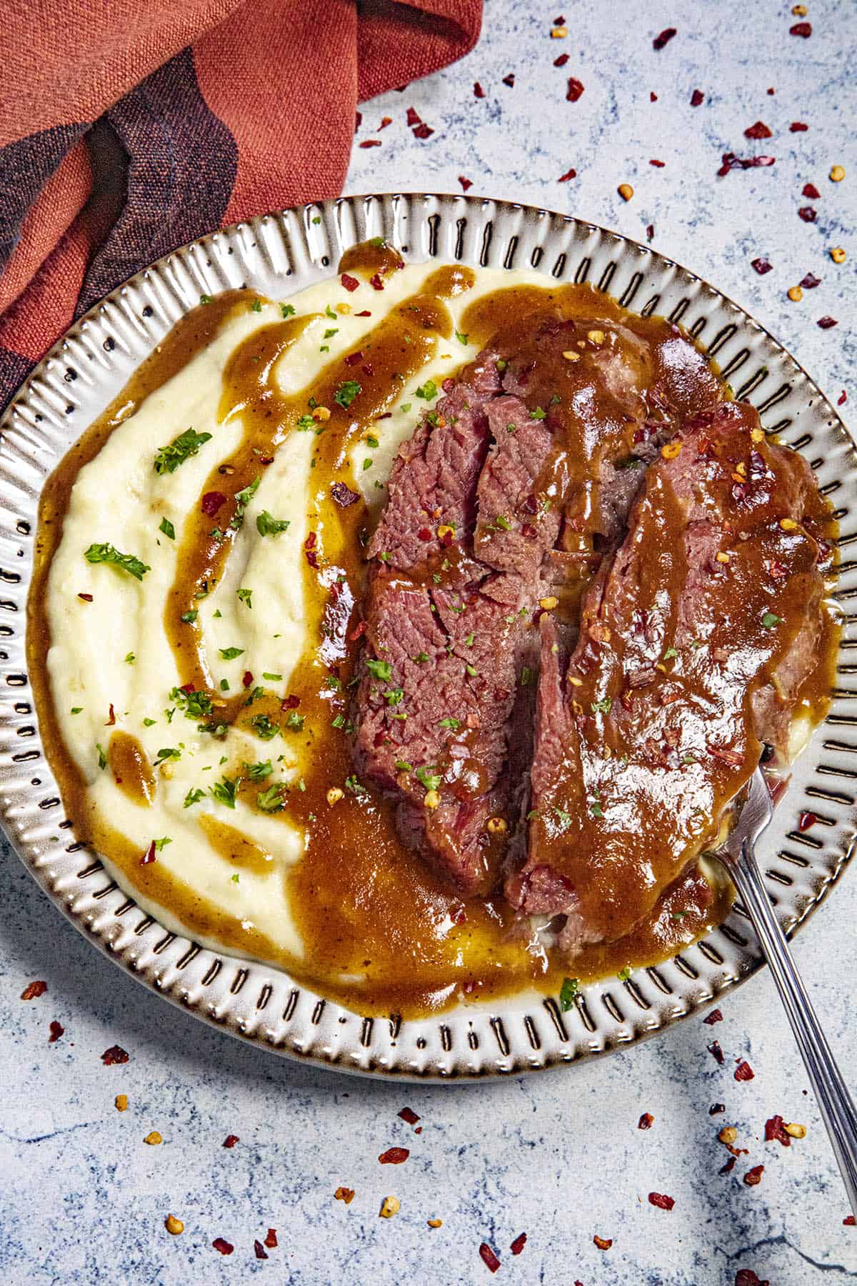 Corned Beef Recipe with Guinness Gravy and Mashed Potatoes