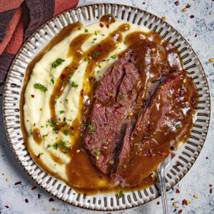 Corned Beef Recipe with Guinness Gravy and Mashed Potatoes