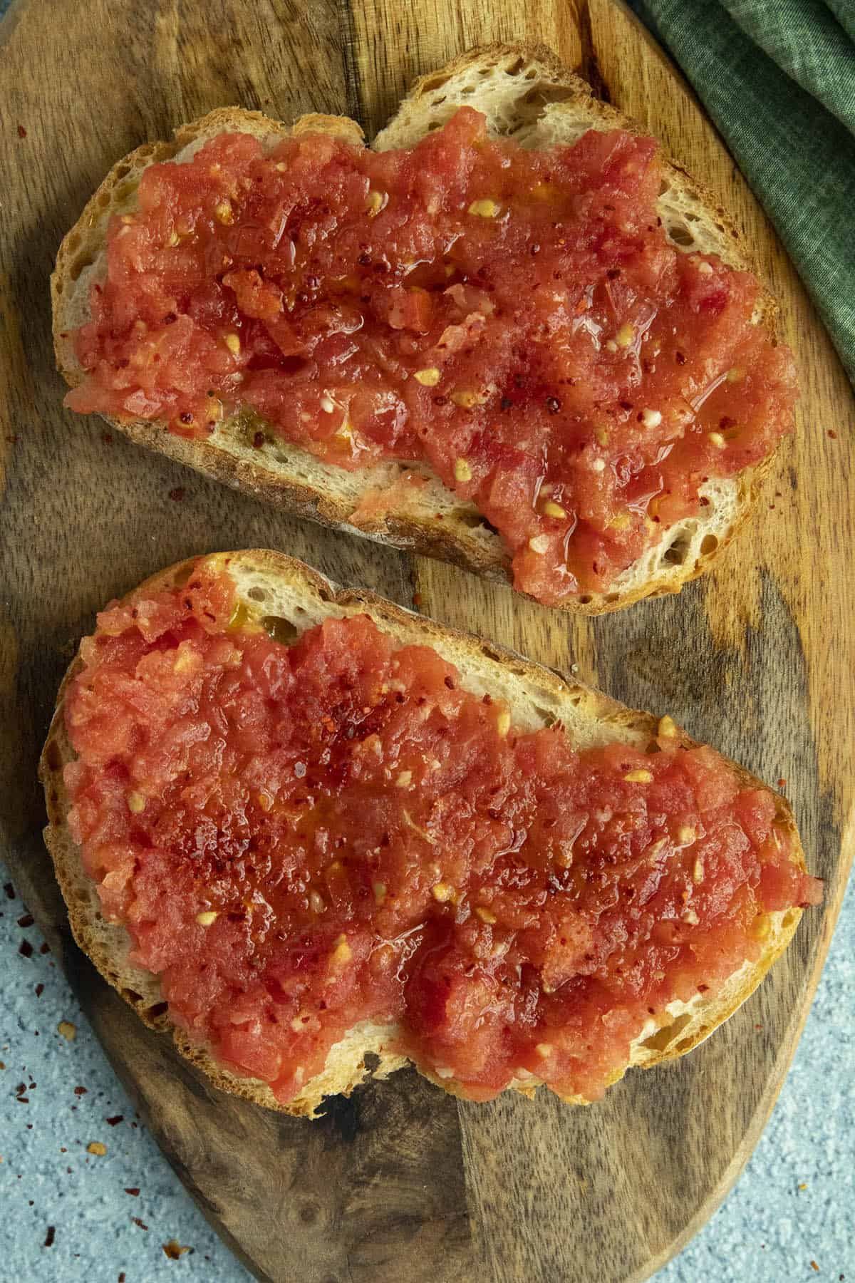 Spanish Pan con Tomate ready to serve