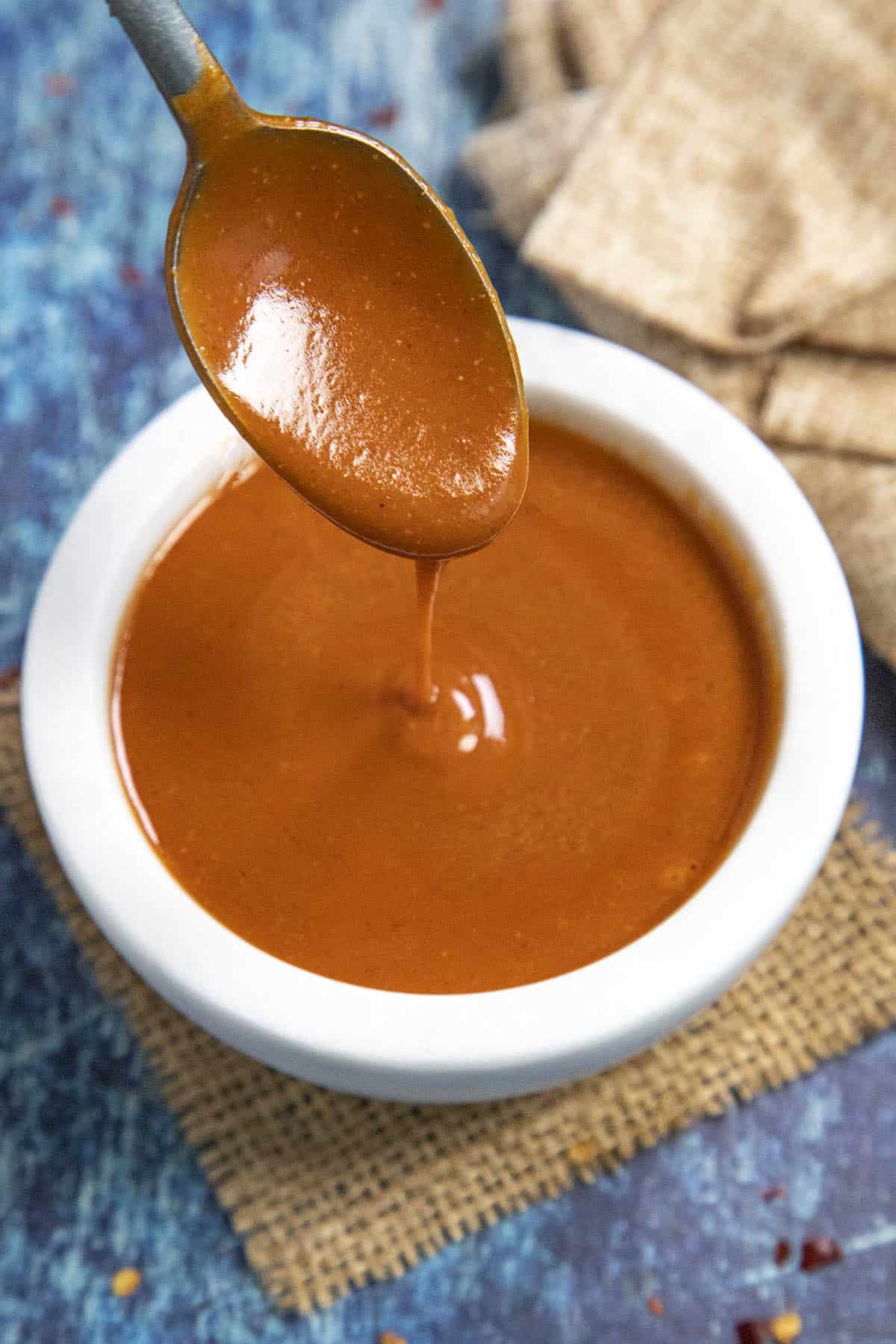 Homemade Buffalo Sauce in a bowl, ready to serve