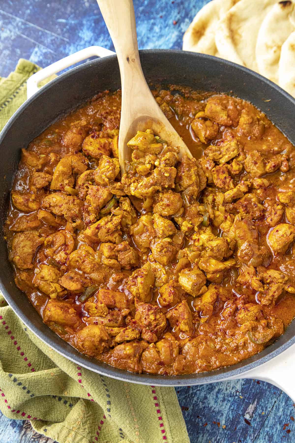 Spicy Chicken Vindaloo in a pan