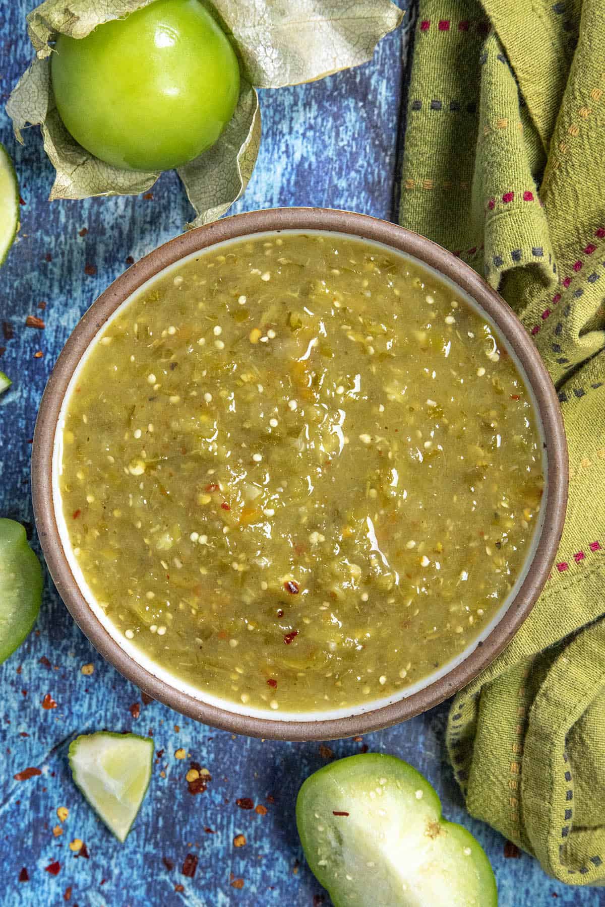 Green Enchilada Sauce in a bowl