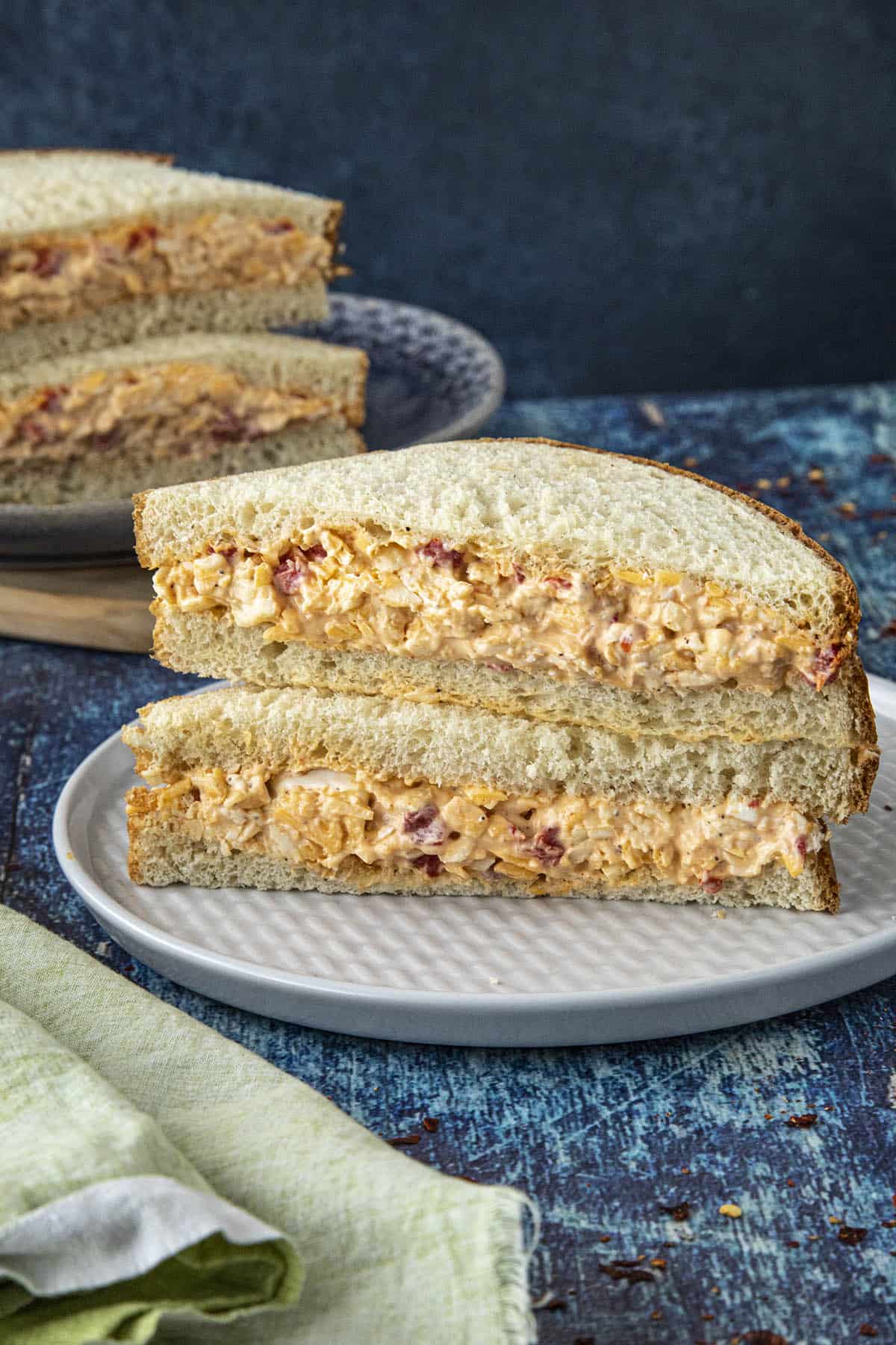 Creamy Pimento Cheese Sandwiches, ready to serve