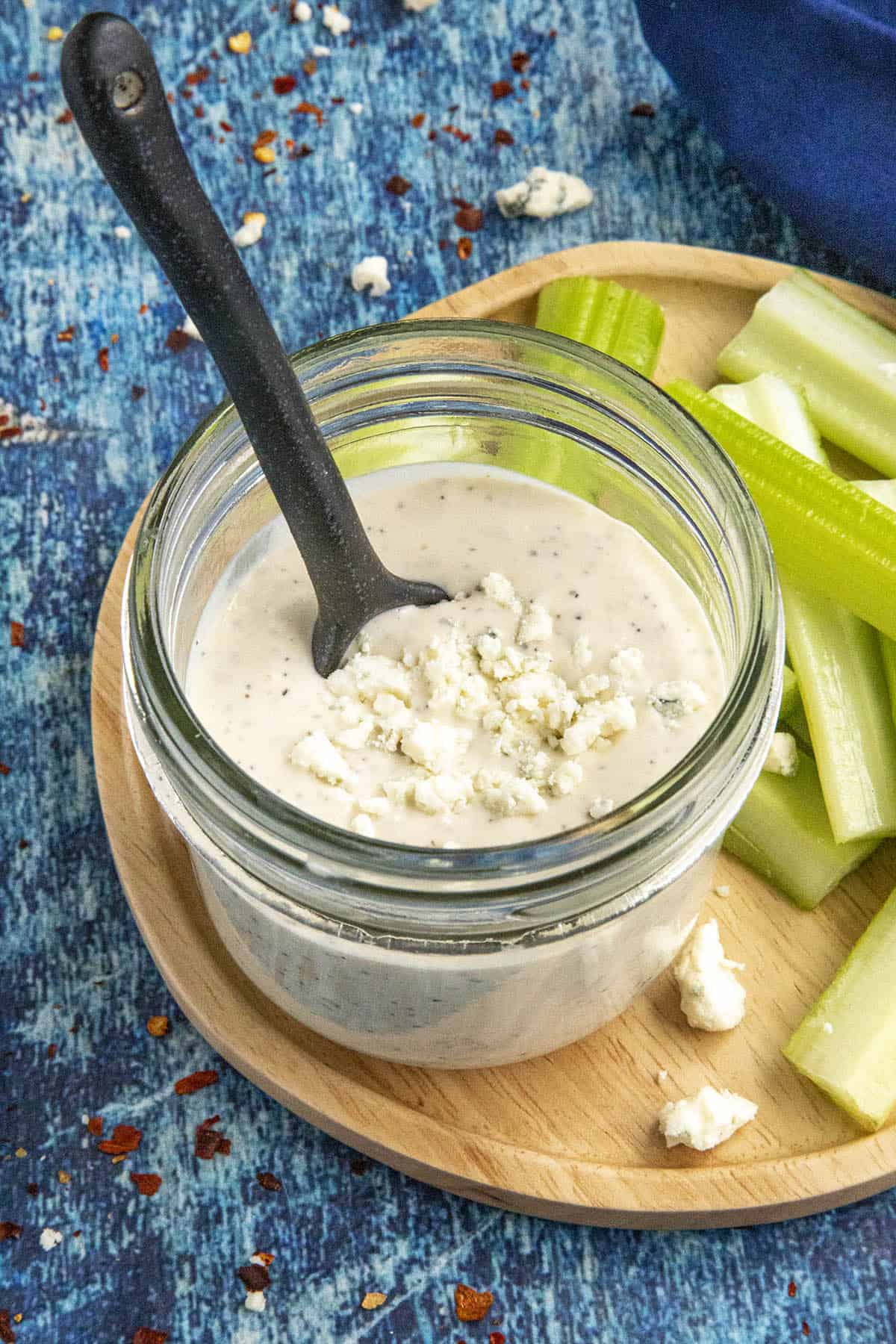 Blue Cheese Dressing in a jar