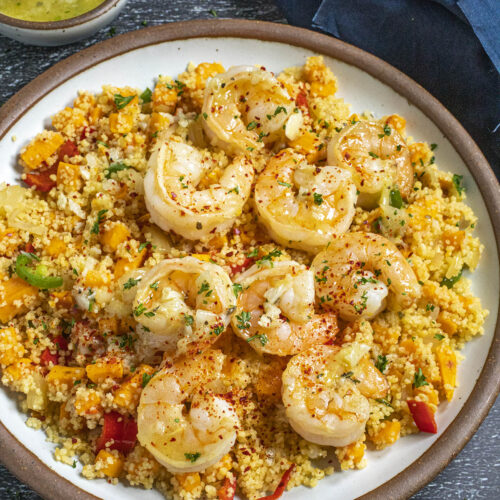 Mojo Shrimp Recipe with Chili-Sweet Potato Cousous