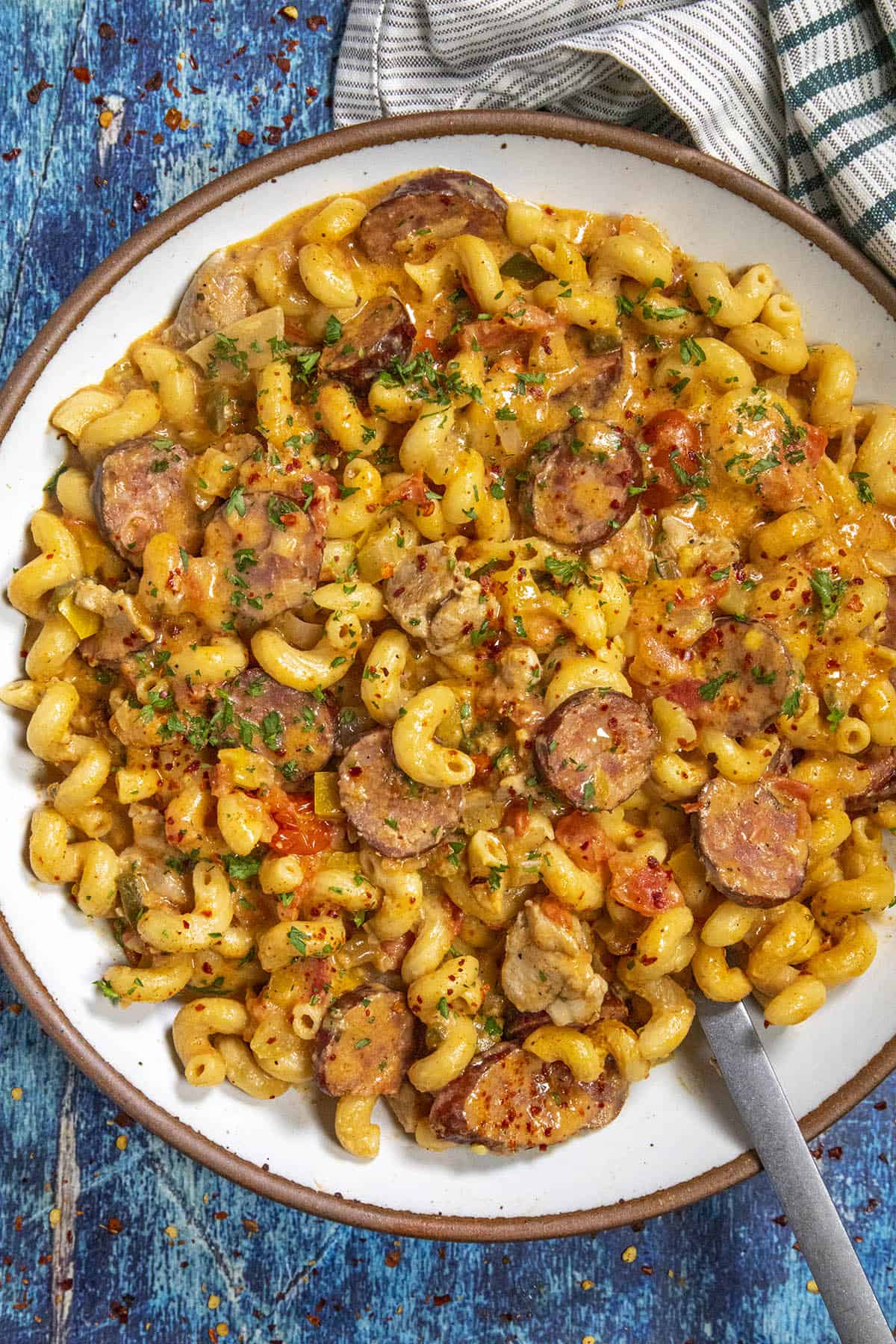 A big bowl of Pastalaya, ready to serve