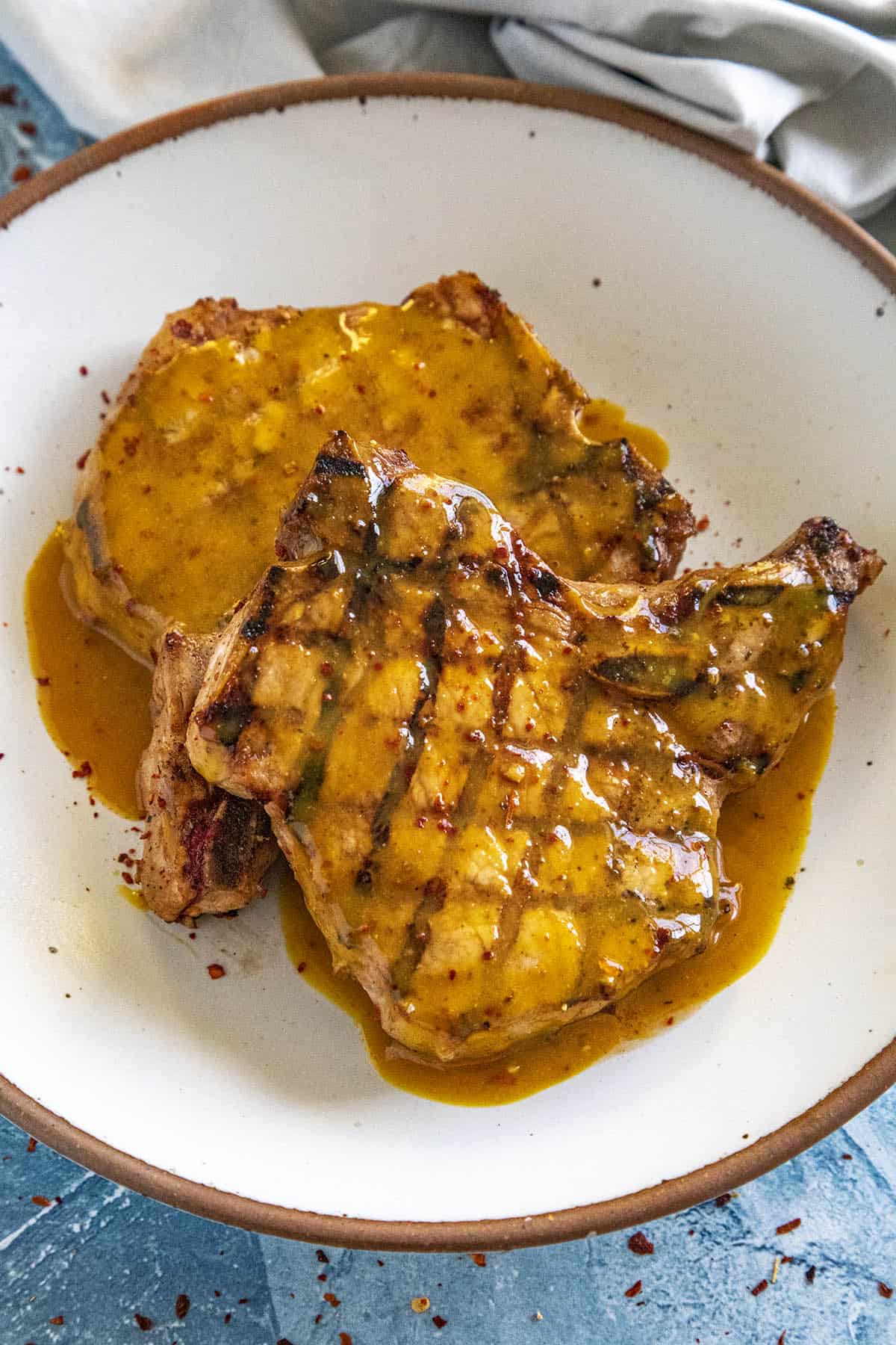 Grilled Pork Chops Carolina Gold BBQ Sauce Recipe