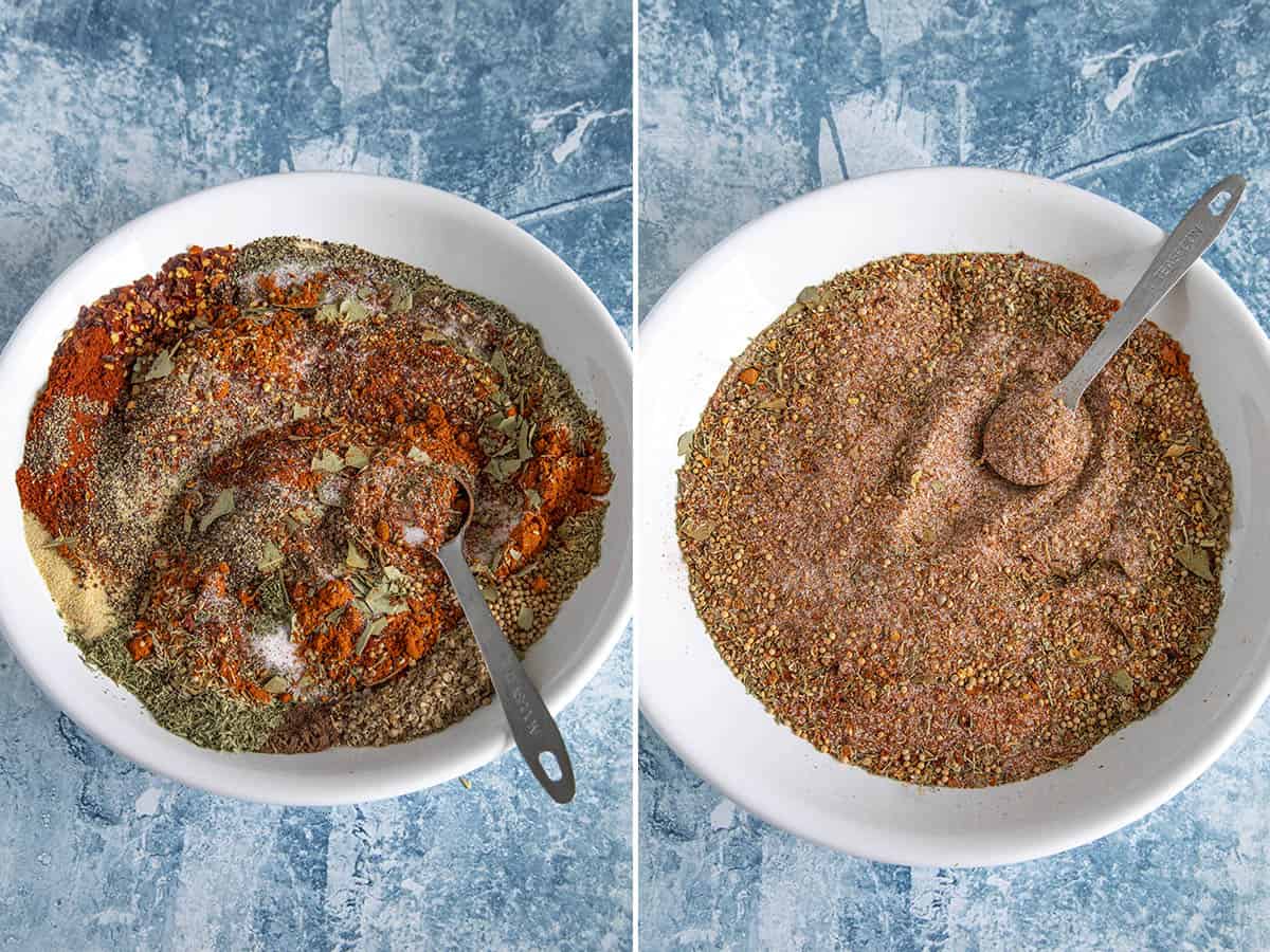 Mixing Seafood Boil Seasonings in a large bowl