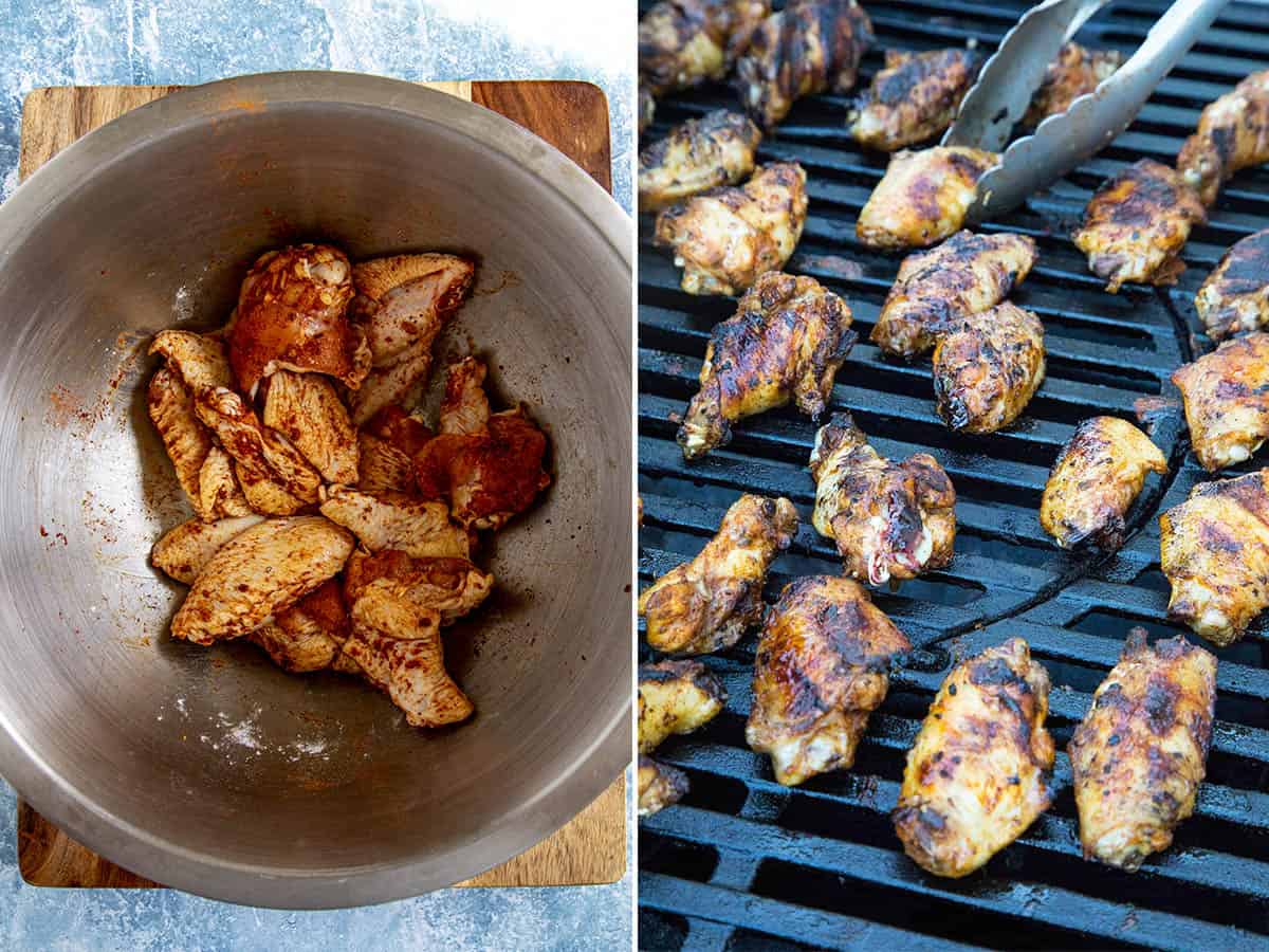 Seasoning wings and cooking them on the grill