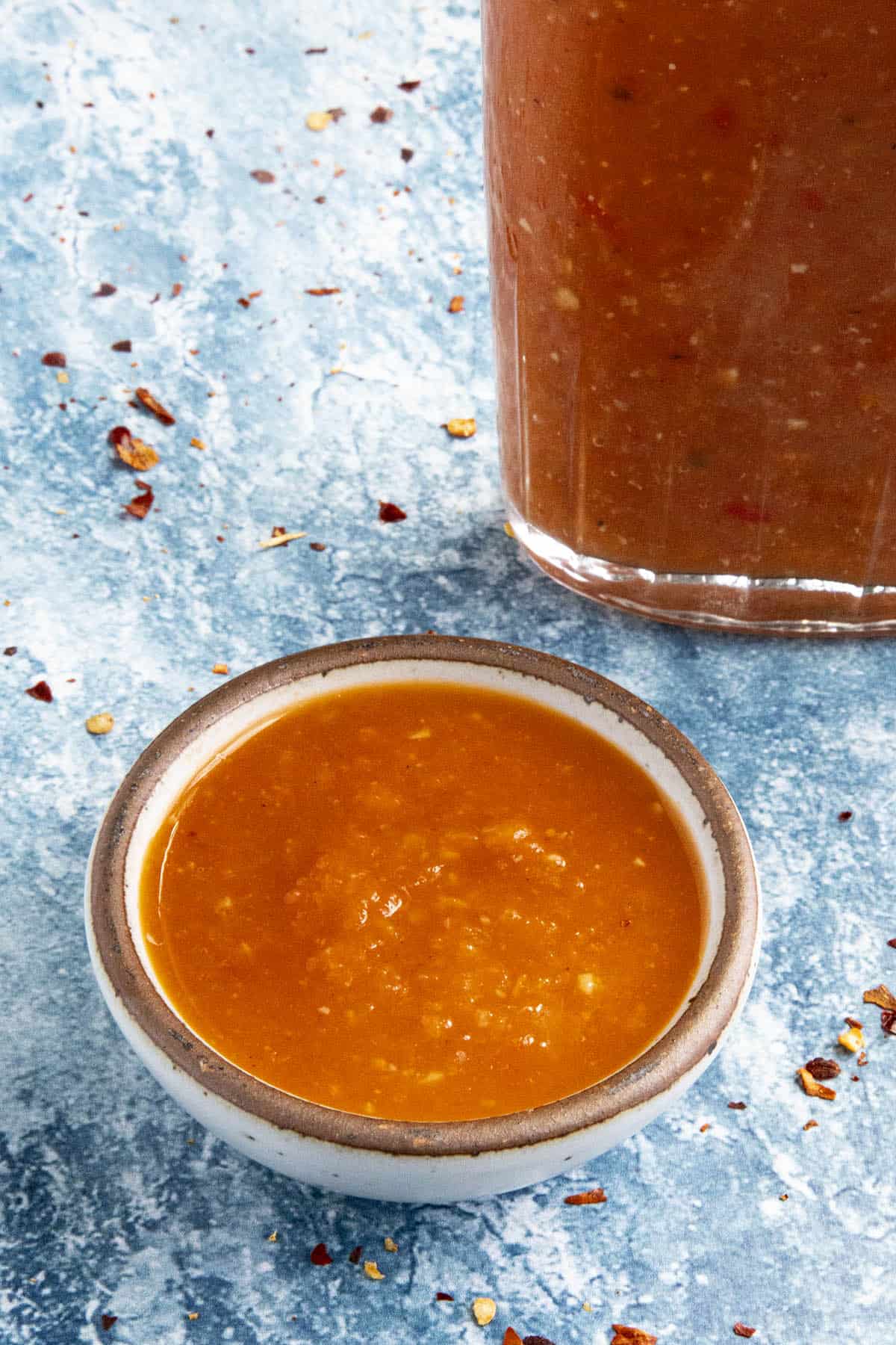 A bowl of Ti-Malice Hot Sauce (Hatian Hot Sauce)