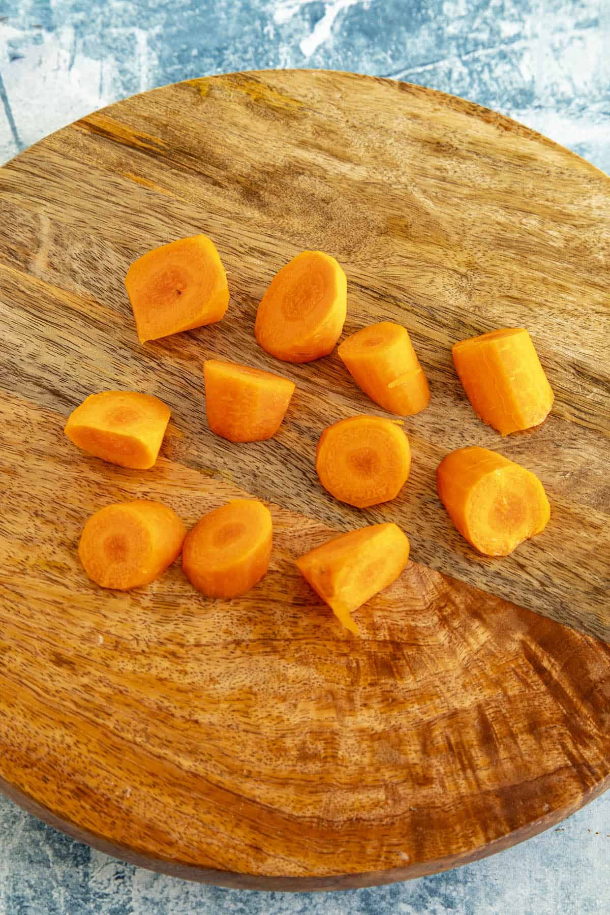 Rangiri cut carrots for making Japanese Curry