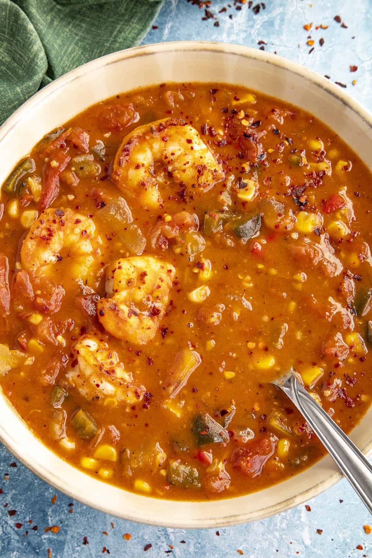 Creole Tomato and Shrimp Stew in a bowl