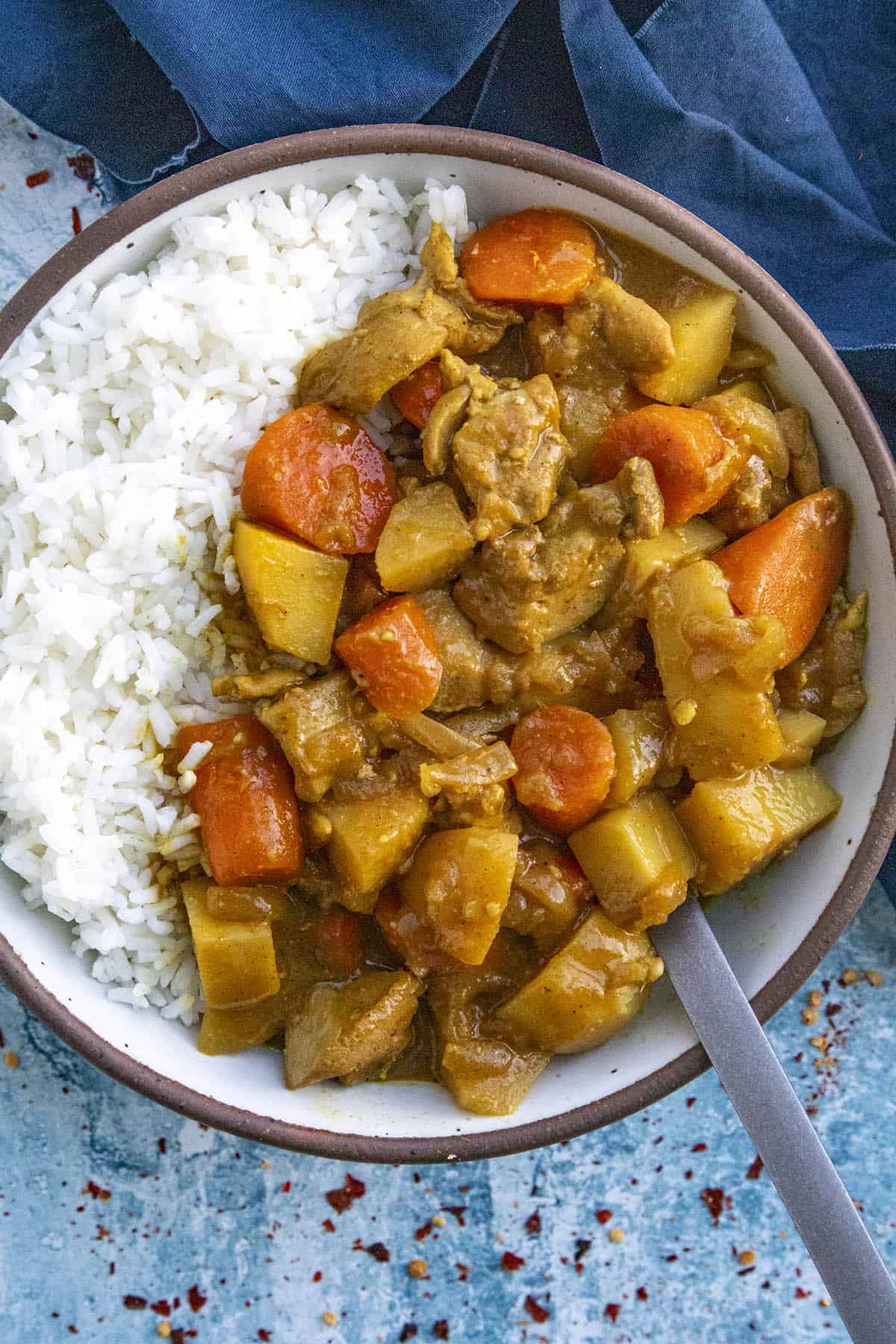 Japanese Curry in a bowl, ready to serve