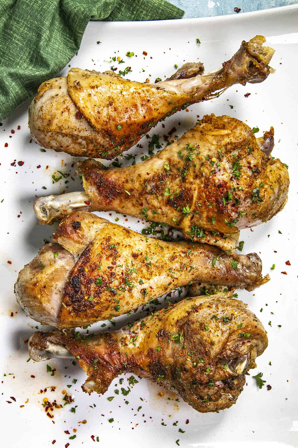 Roasted Turkey Legs on a platter
