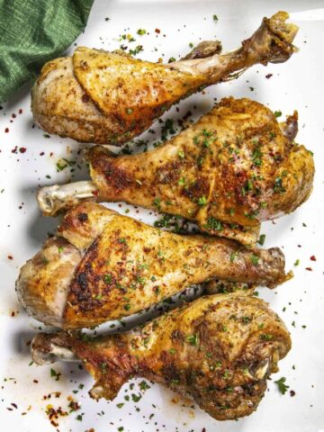 Roasted Turkey Legs on a platter