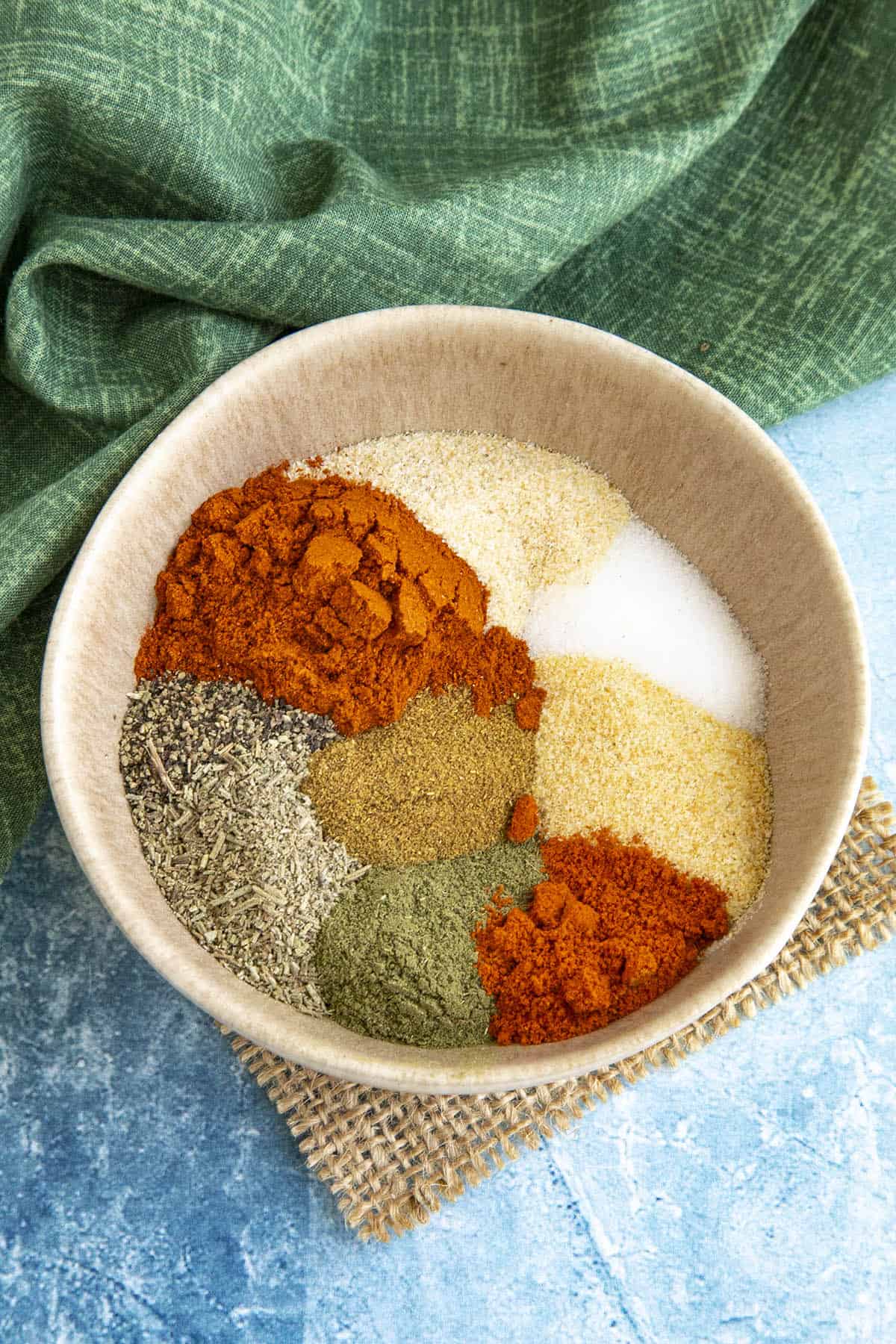 Turkey seasoning ingredients in a bowl, ready for mixing.